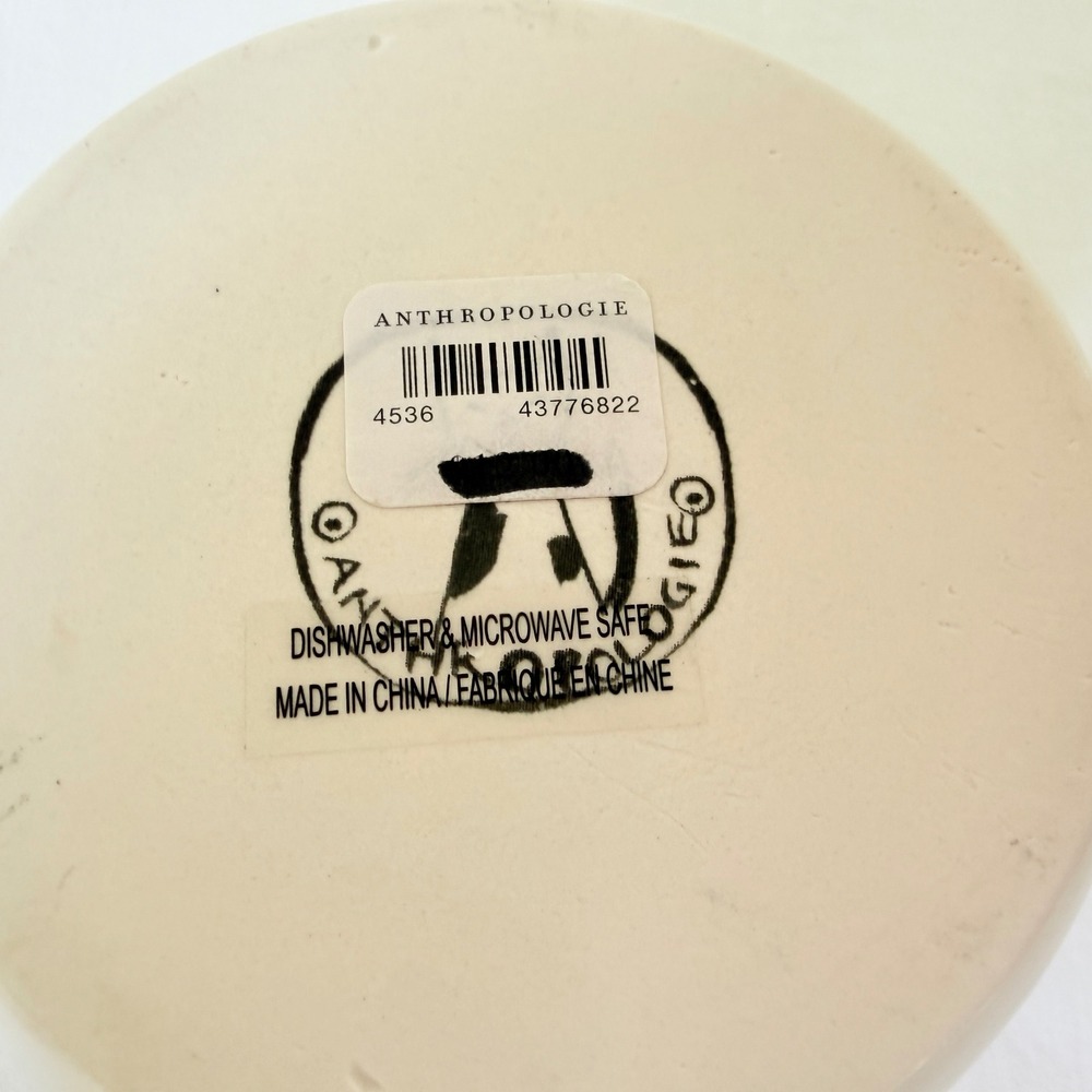 Anthropologie Retired Cat Person Mug Cream Excellent Black White CoralCeramic - Picture 8 of 8